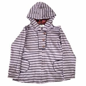 Jak & Peppar Gray Black Striped Hoodie Sz 7